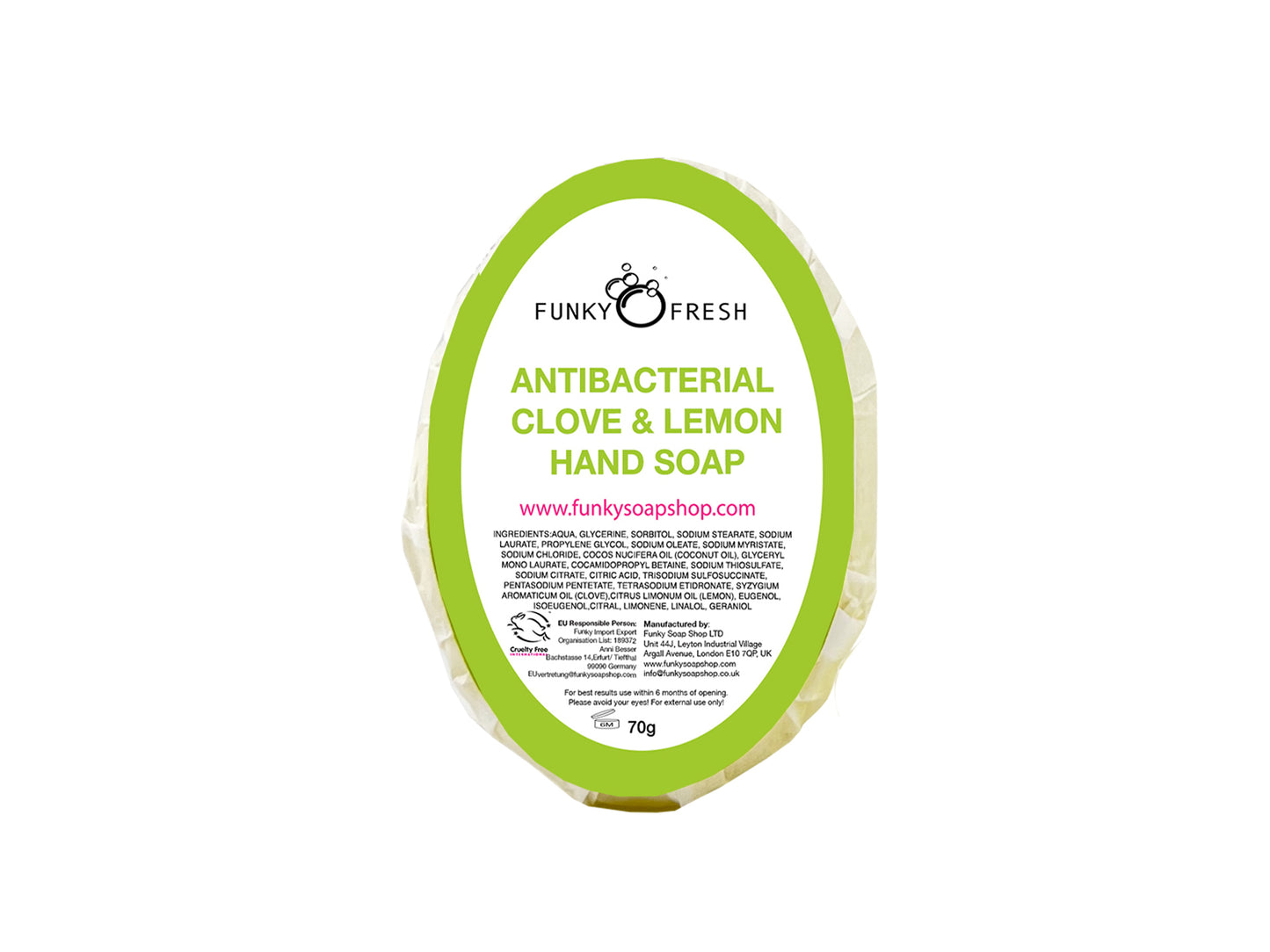 Barra de jabón antibacteriana para manos