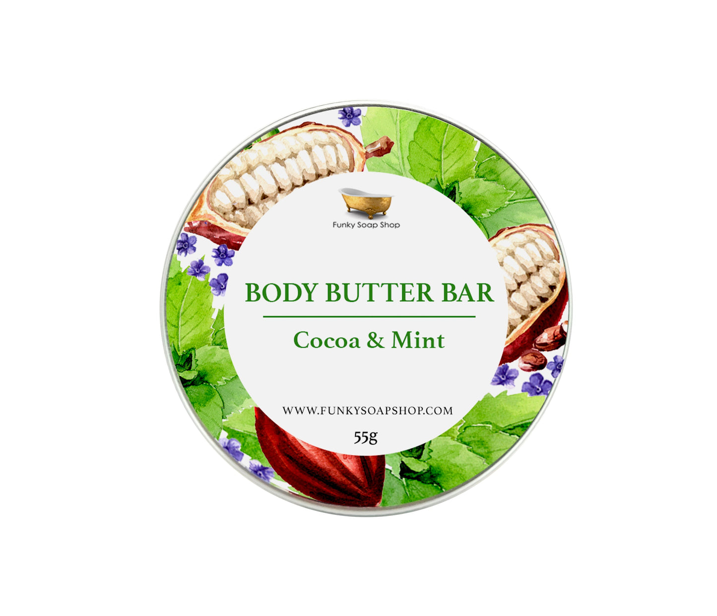 Body Butter Bar - Cocoa & Mint - Funky Soap Shop