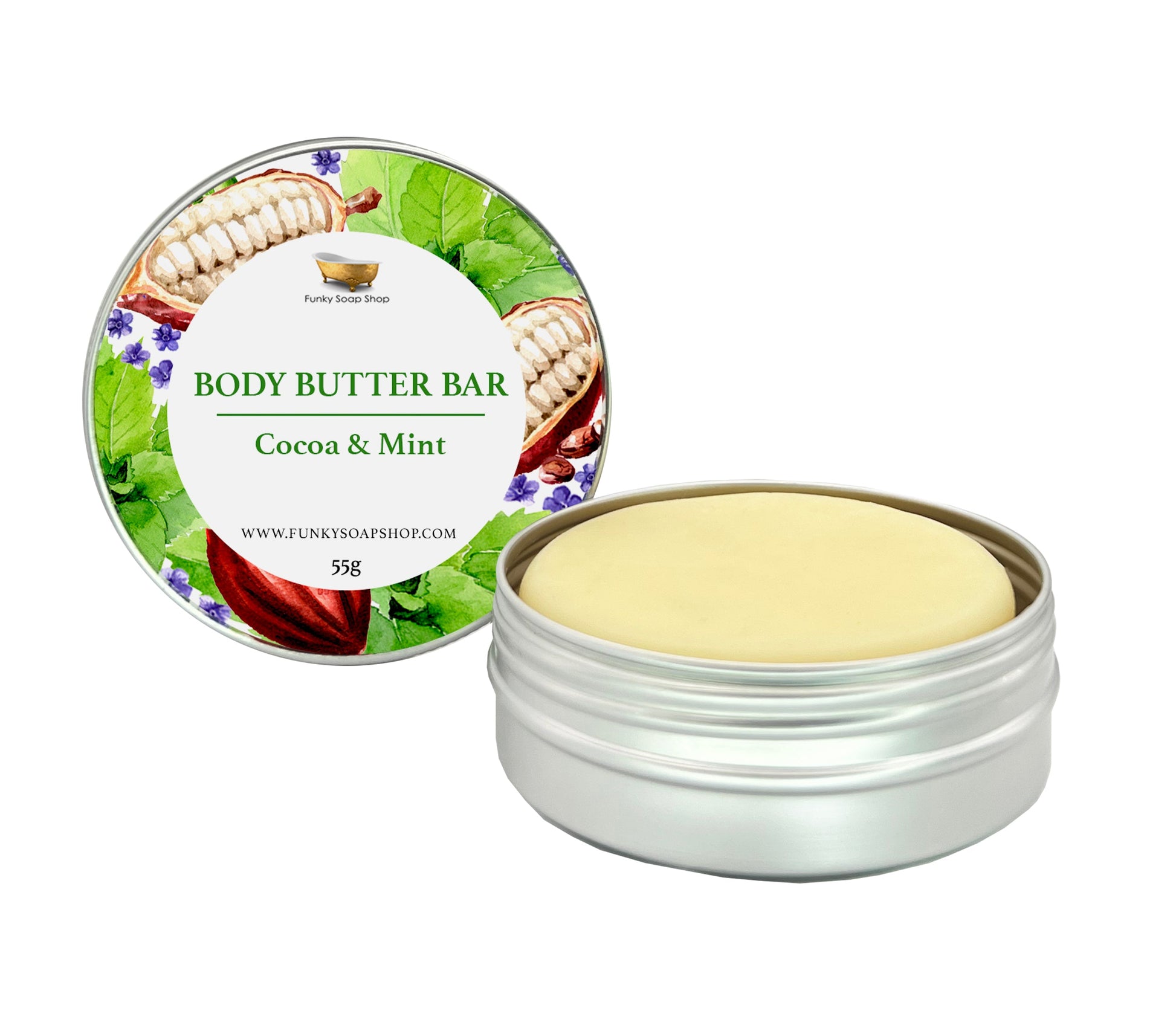 Body Butter Bar - Cocoa & Mint - Funky Soap Shop