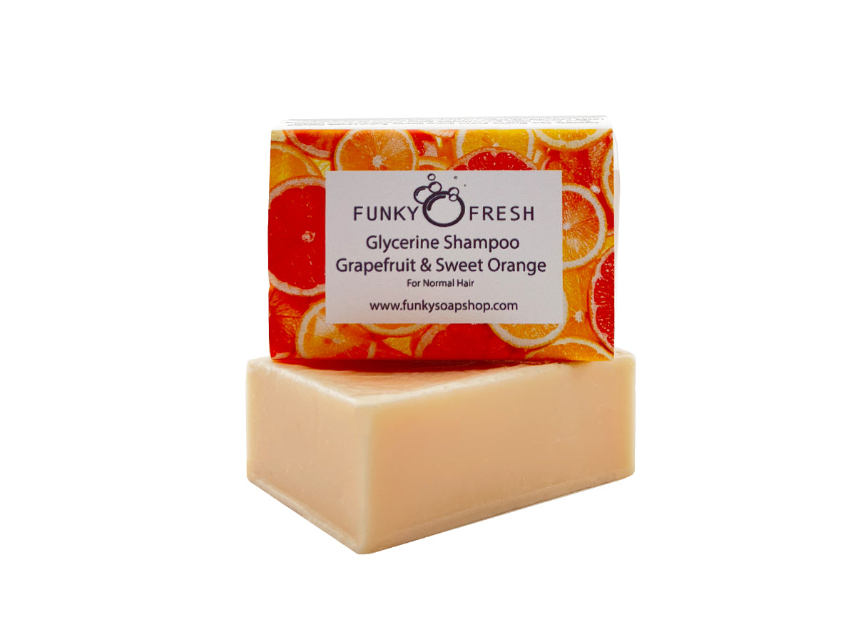 Glycerine Shampoo, Grapefruit & Sweet Orange For Normal Hair - Funky Soap Shop