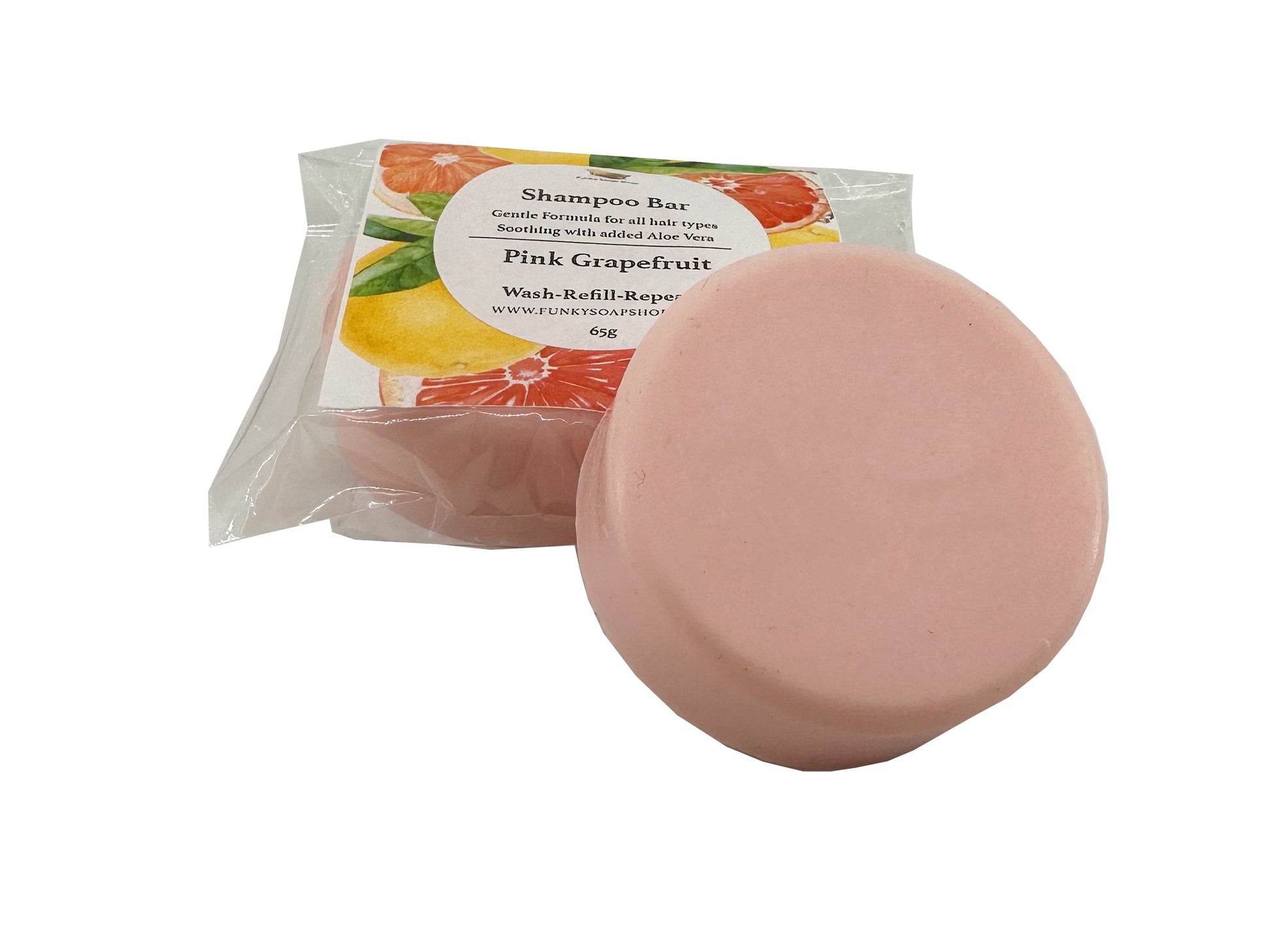 Wash Refill Repeat - Choice of Shampoo Bars in 6 gorgeous scents with optional Travel Tin, 65g - Funky Soap Shop