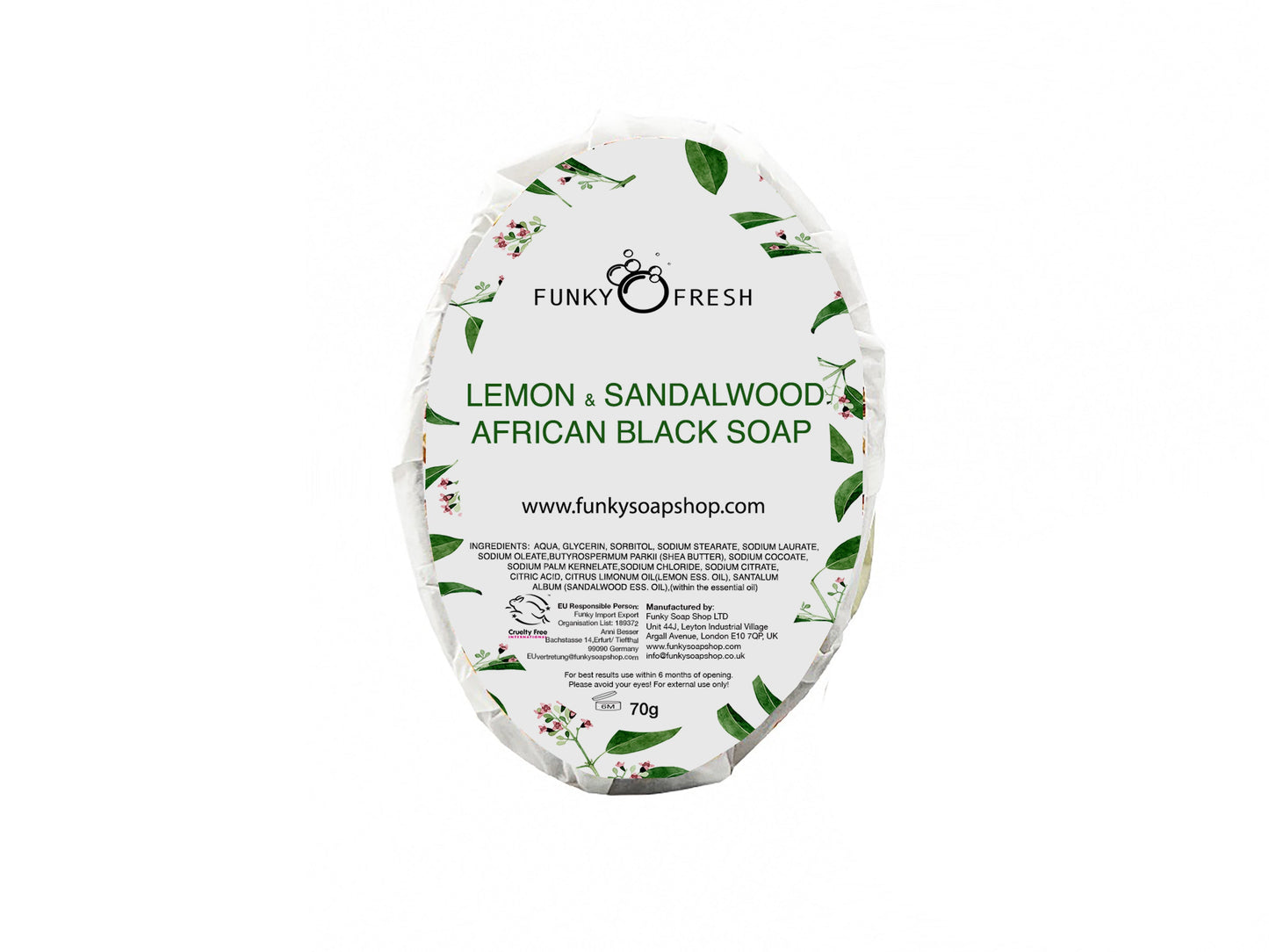 Lemon and Sandalwood African Black Soap - Funky Soap Shop