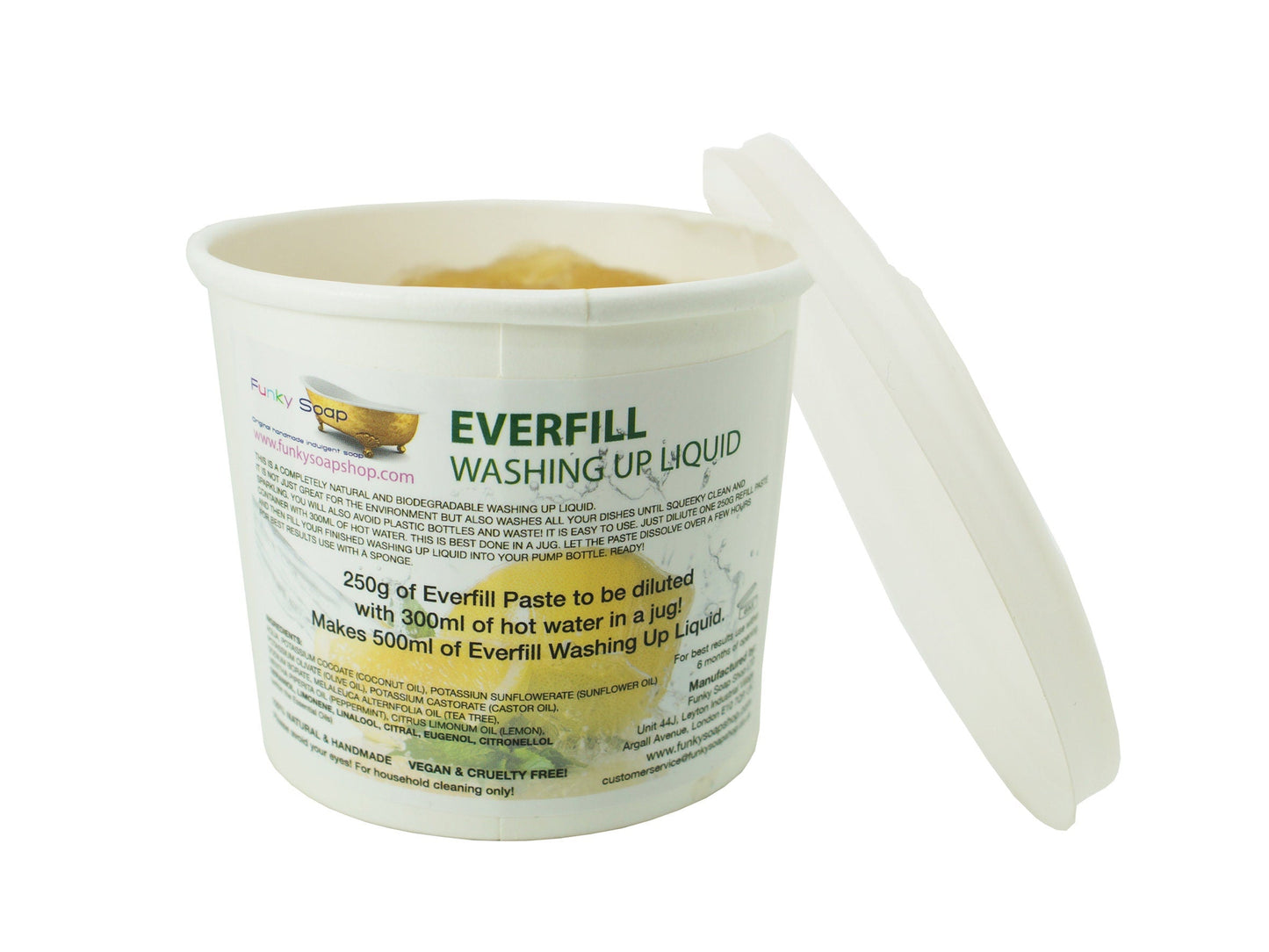 EVERFILL Washing Up Liquid, Refill 250g - Funky Soap Shop