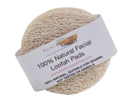 100% Natural Facial Loofah Pads, Packet of 5 - Funky Soap Shop