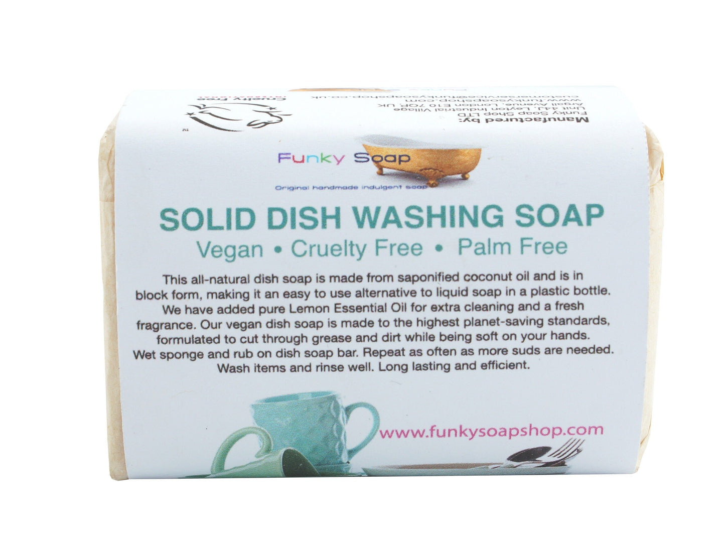 Vegan Solid Dish Washing Soap - Funky Soap Shop
