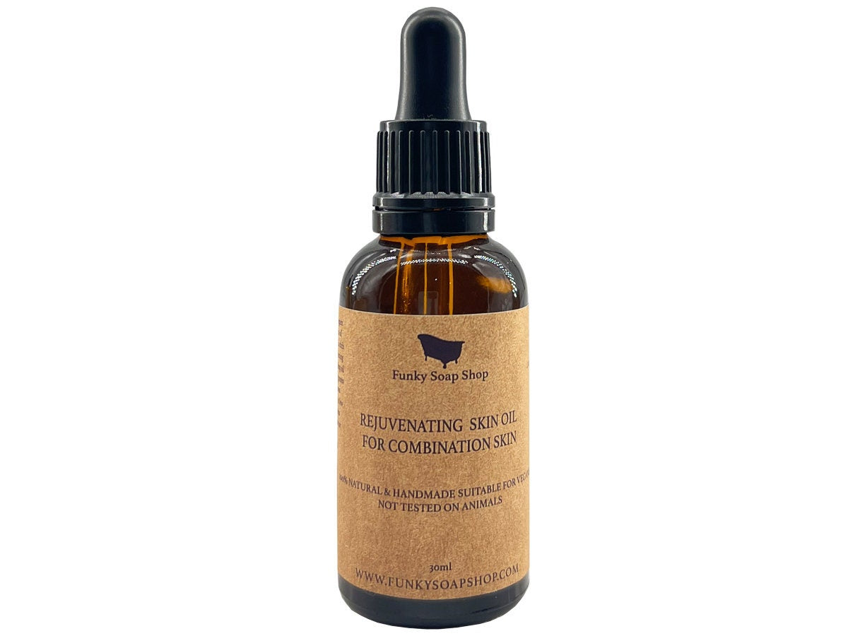 Rejuvenating Face Oil For Combination Skin, 100% Pure Tamanu & Hemp Oil, 30ml - Funky Soap Shop
