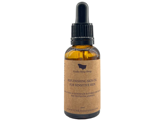 Replenishing Face Oil For Sensitive Skin, 100% Pure Rosehip & Argan, 30ml - Funky Soap Shop