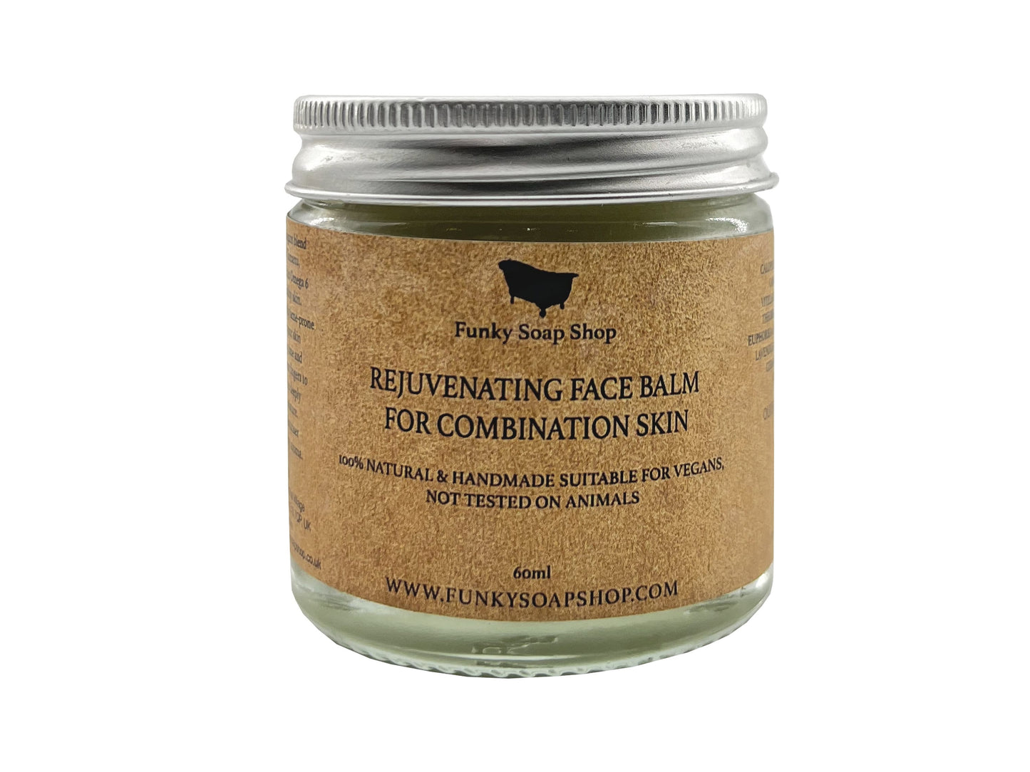 Rejuvenating Solid Face Balm For Combination Skin, 100% Pure Tamanu & Hemp Oil, 60ml - Funky Soap Shop