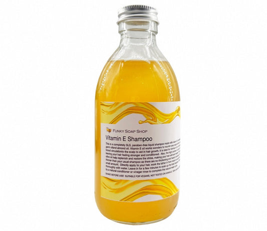 Vitamin E Moisturising Liquid Shampoo, Glass Bottle - Funky Soap Shop
