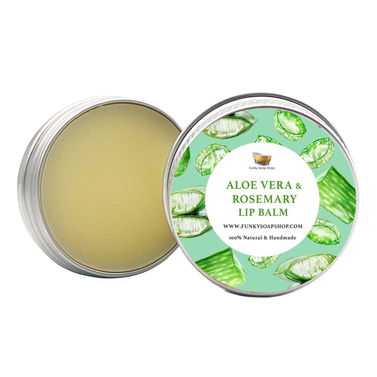 Aloe Vera Butter & Rosemary Lip Balm, 15g - Funky Soap Shop