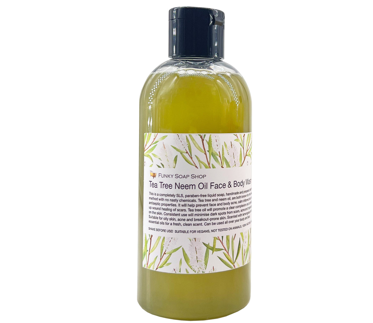 Tea Tree Neem Oil Face & Body Wash - Funky Soap Shop