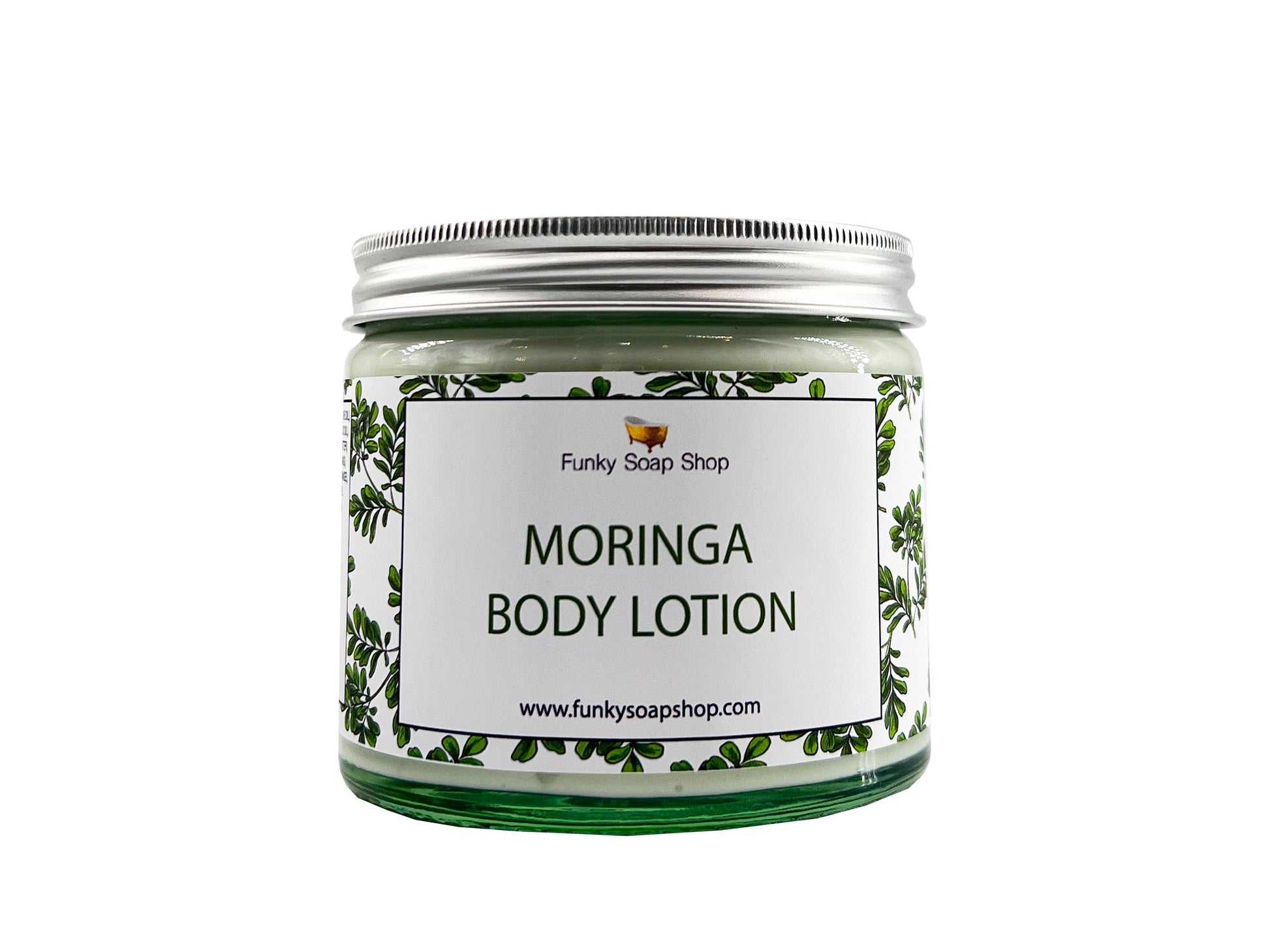 Sweet Moringa Body Lotion, Glass Tub of 250g - Funky Soap Shop