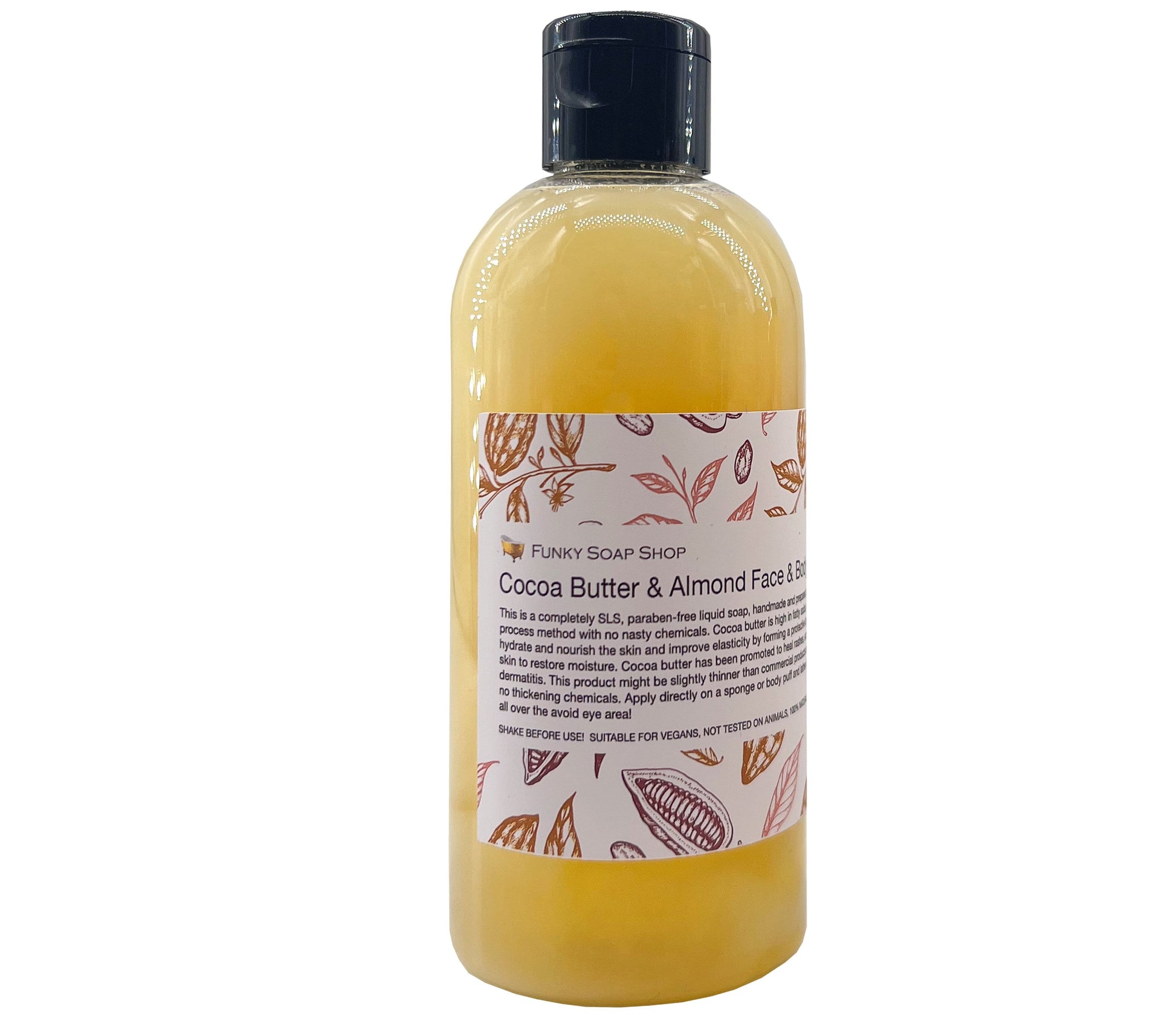Cocoa Butter & Almond Face & Body Wash - Funky Soap Shop