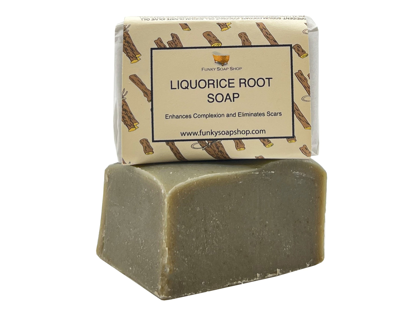 Liquorice Root Complexion Soap Bar, 100% Natural Handmade, 65g - Funky Soap Shop