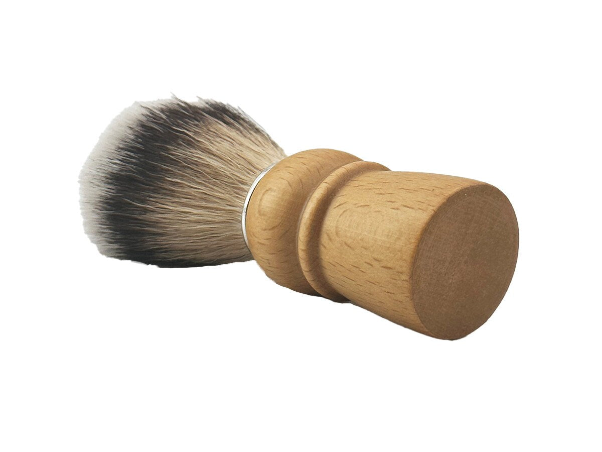 Shaving Brush with Wooden Handle, Vegan - Funky Soap Shop